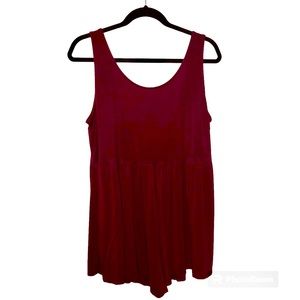 Aerie Maroon Colored Viscose/Elastane Blend Romper With Pockets In Size XL